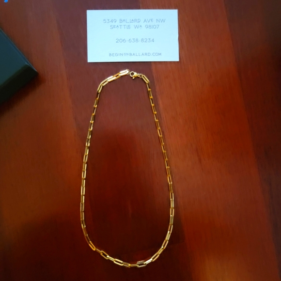 Gold filled paperclip necklace - Picture 1 of 6